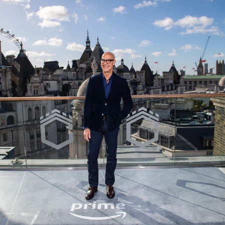 Stanley Tucci posted a picture of when he visited Prime Video's headquarters in London.
